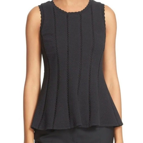 Rebecca Taylor Tops - Rebecca Taylor Sleeveless Top Black Size 6 Fit/flare Lined Scoop Neck
